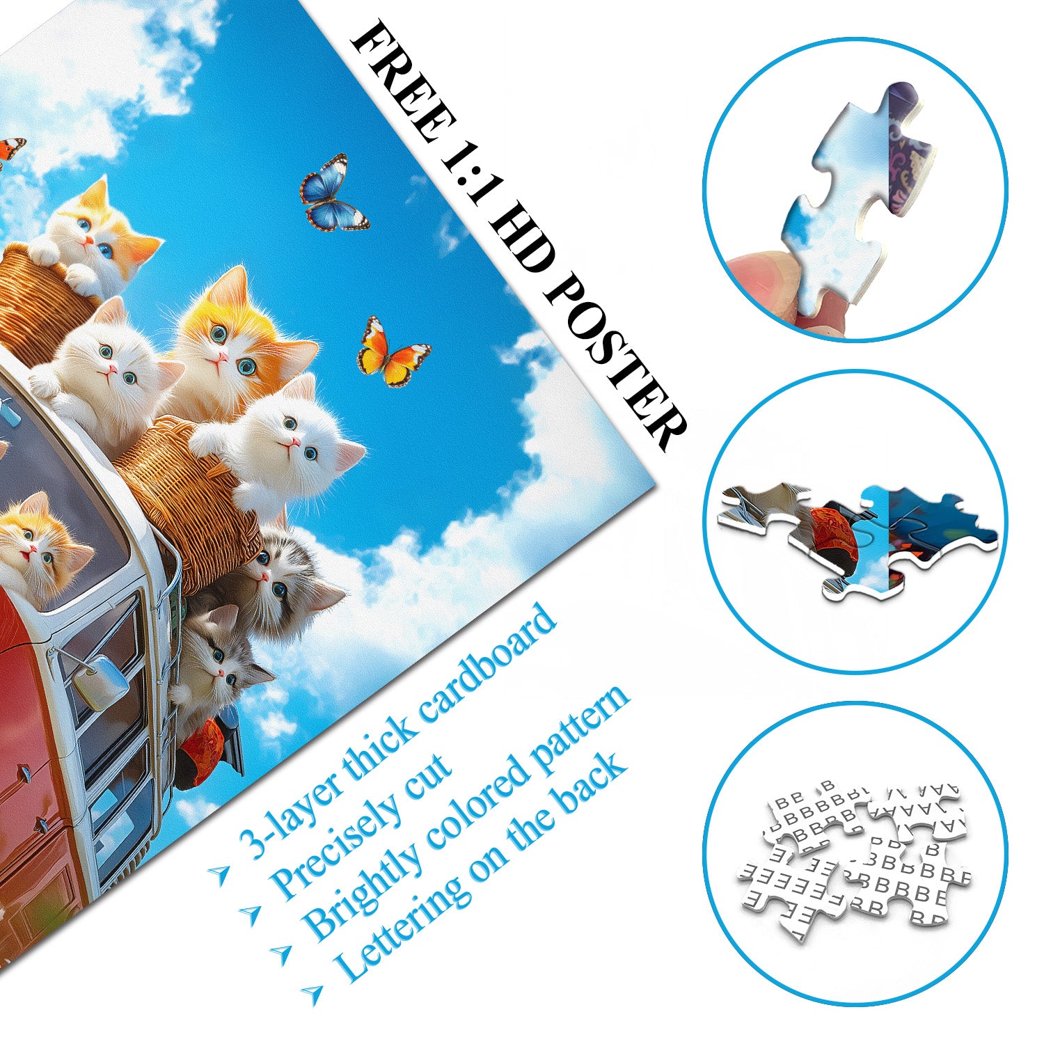 Sunny Cat Ride Puzzle 1000 Teile