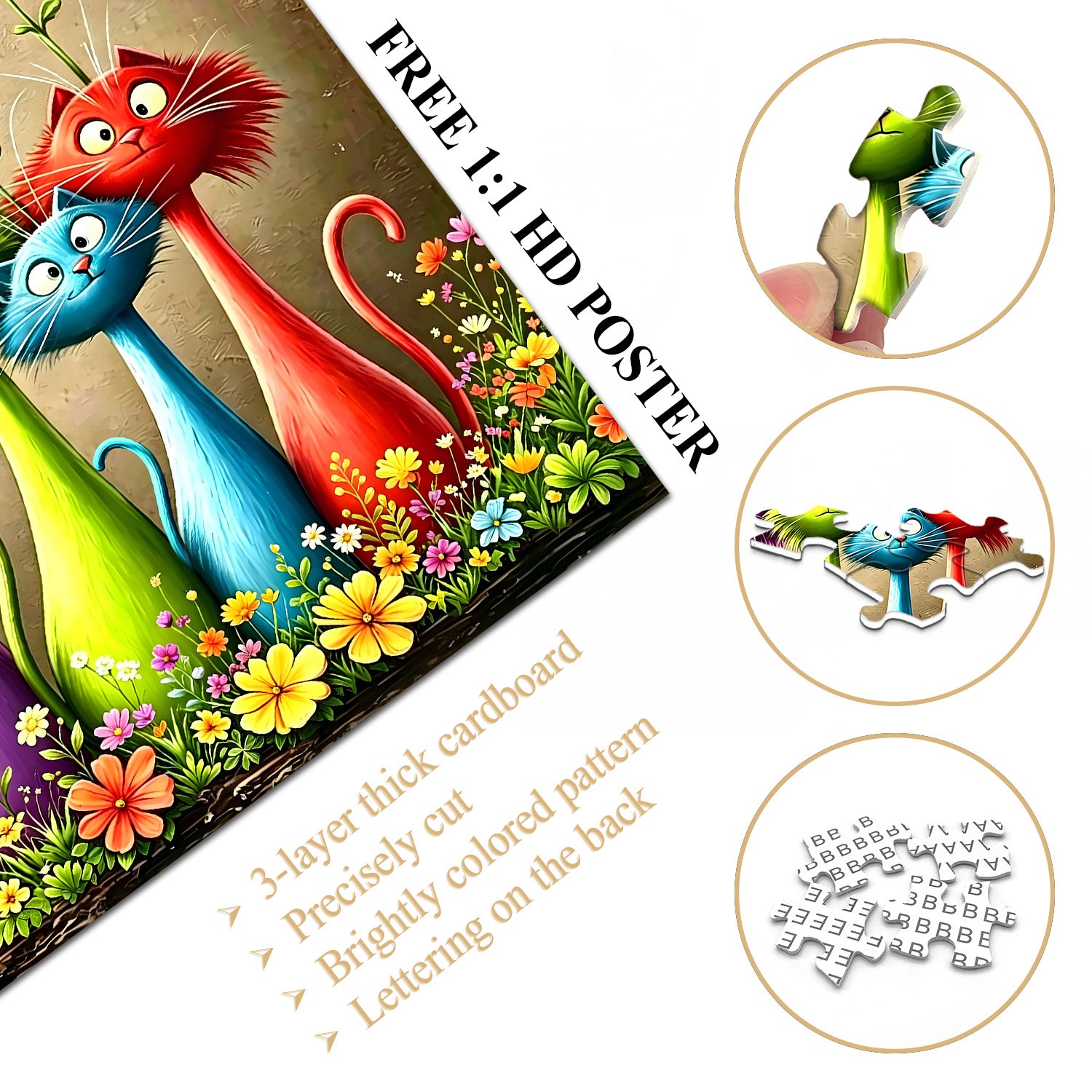 Garden Cute Cats Jigsaw Puzzle 1000 Pieces