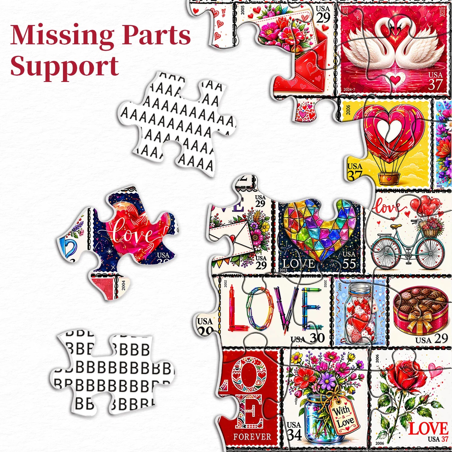 Love Stamp Collection Jigsaw Puzzle 1000 Pieces