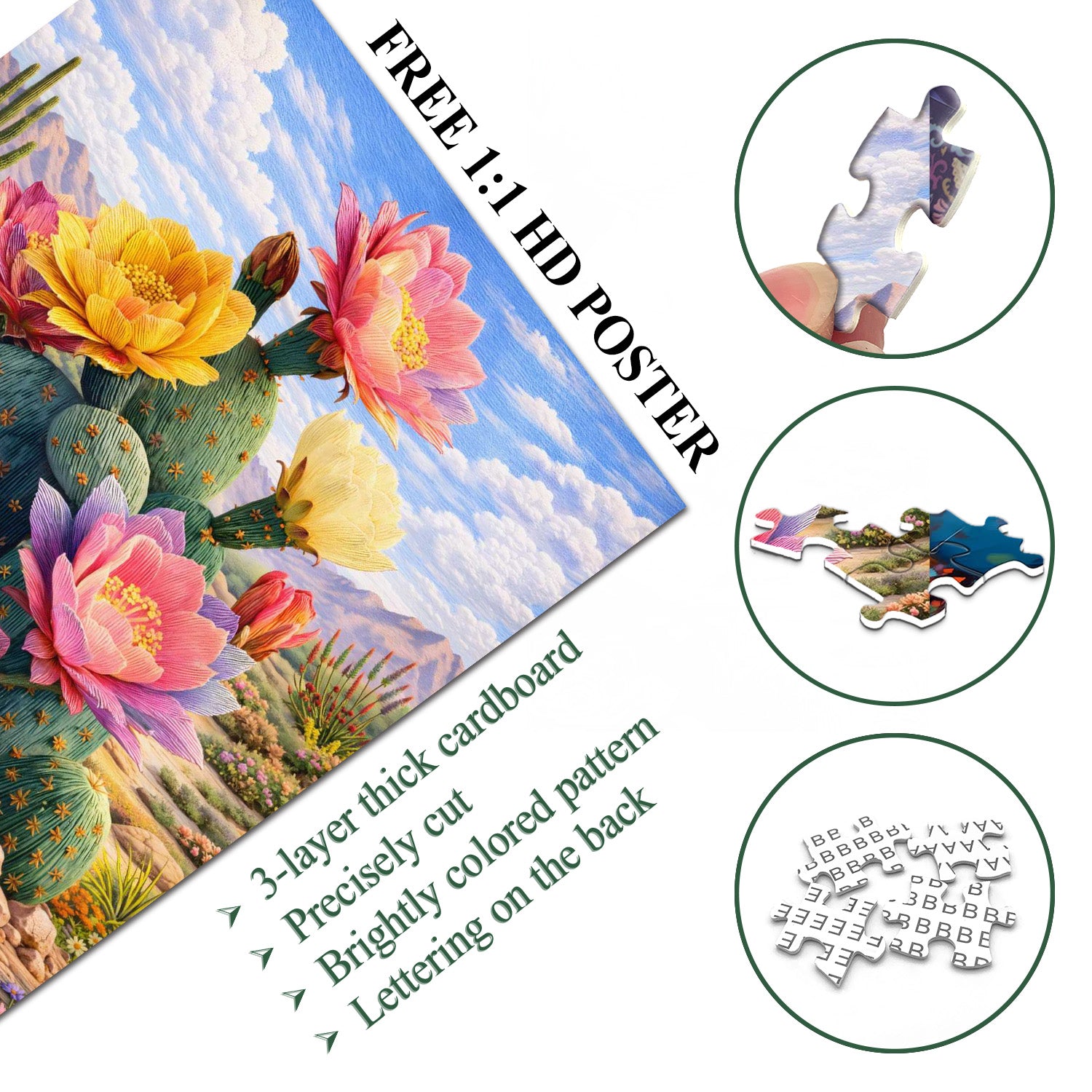 Blooming Cactus Jigsaw Puzzle 1000 Pieces