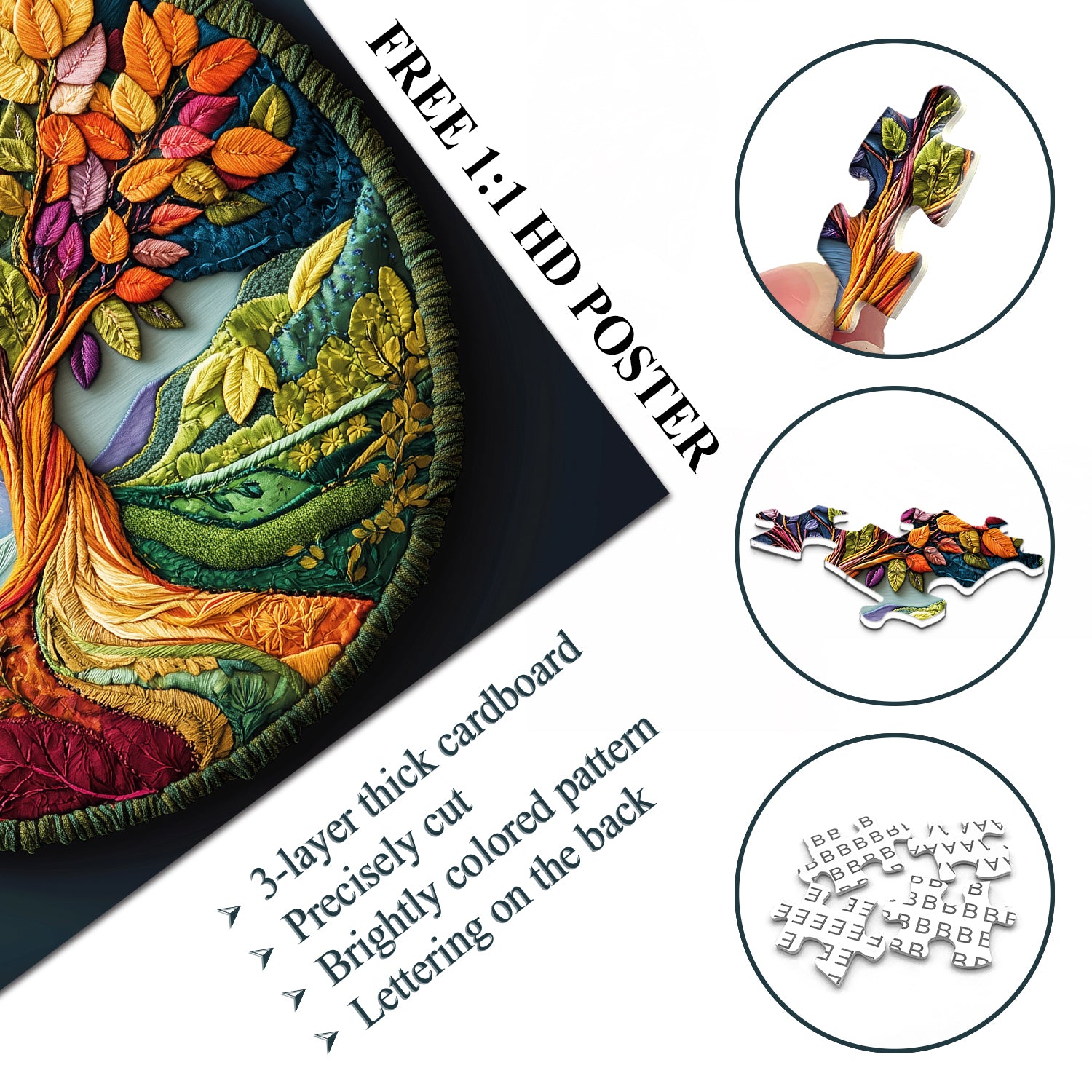 Quilted Life Tree Jigsaw Puzzle 1000 Pieces