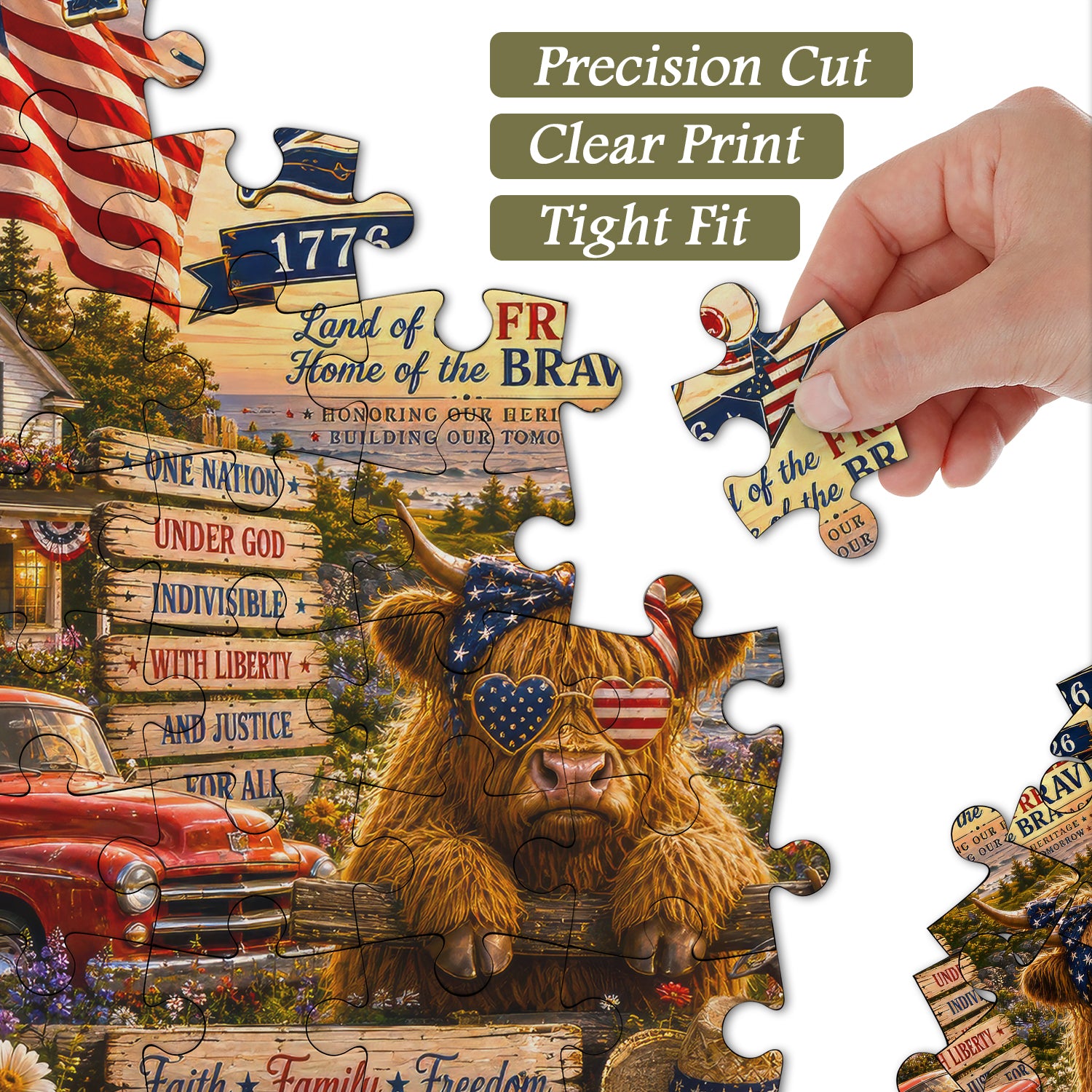Patriotisches Hochlandkuh-Puzzle, 1000 Teile