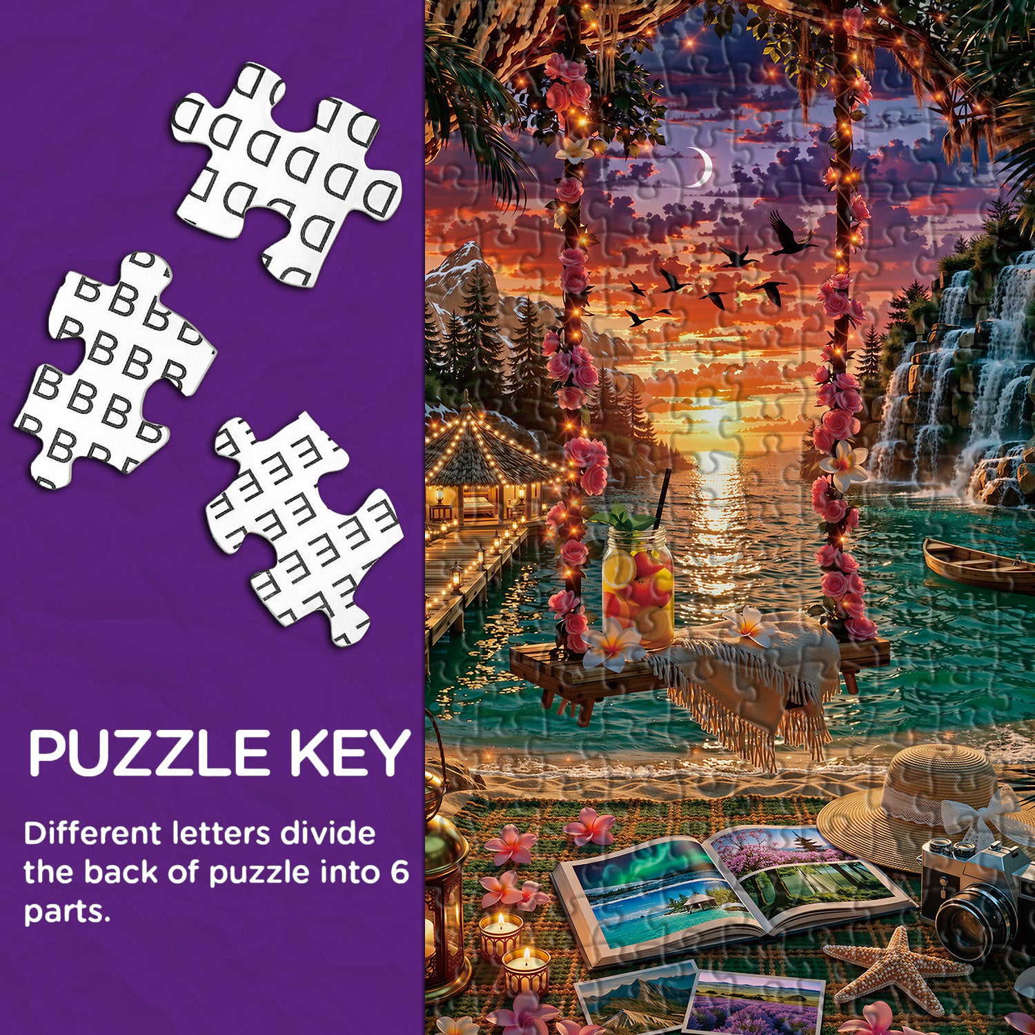 Sonnenuntergangsschaukel-Puzzle 1000 Teile