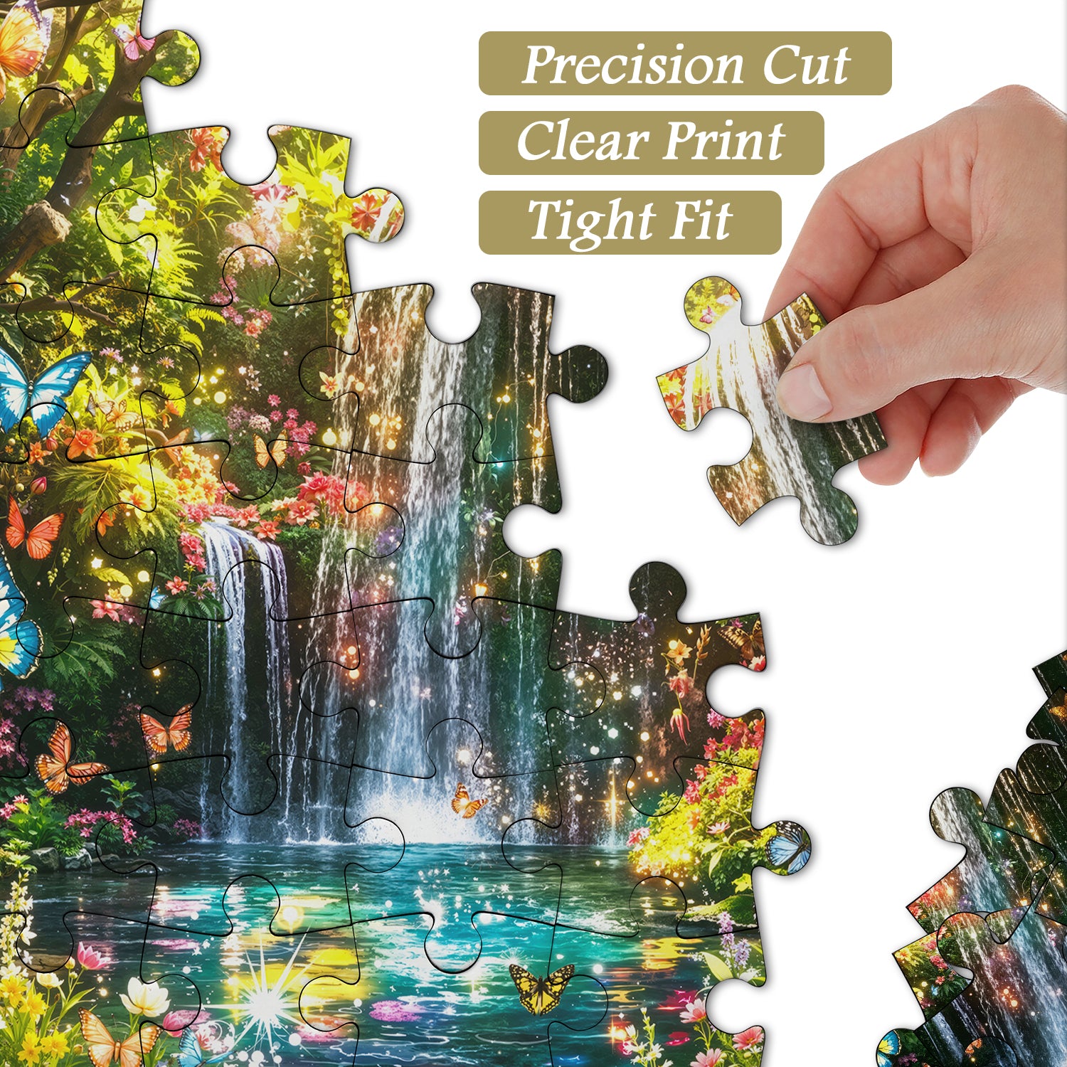 Wasserfall- und Schmetterlingsgarten-Puzzle, 1000 Teile