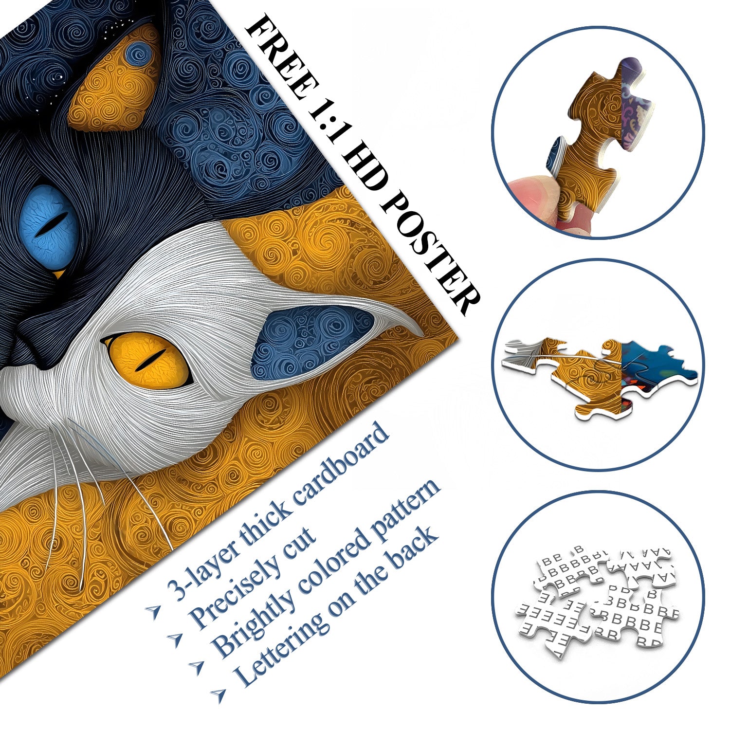 Blue Gold Gaze Puzzle 1000 Teile