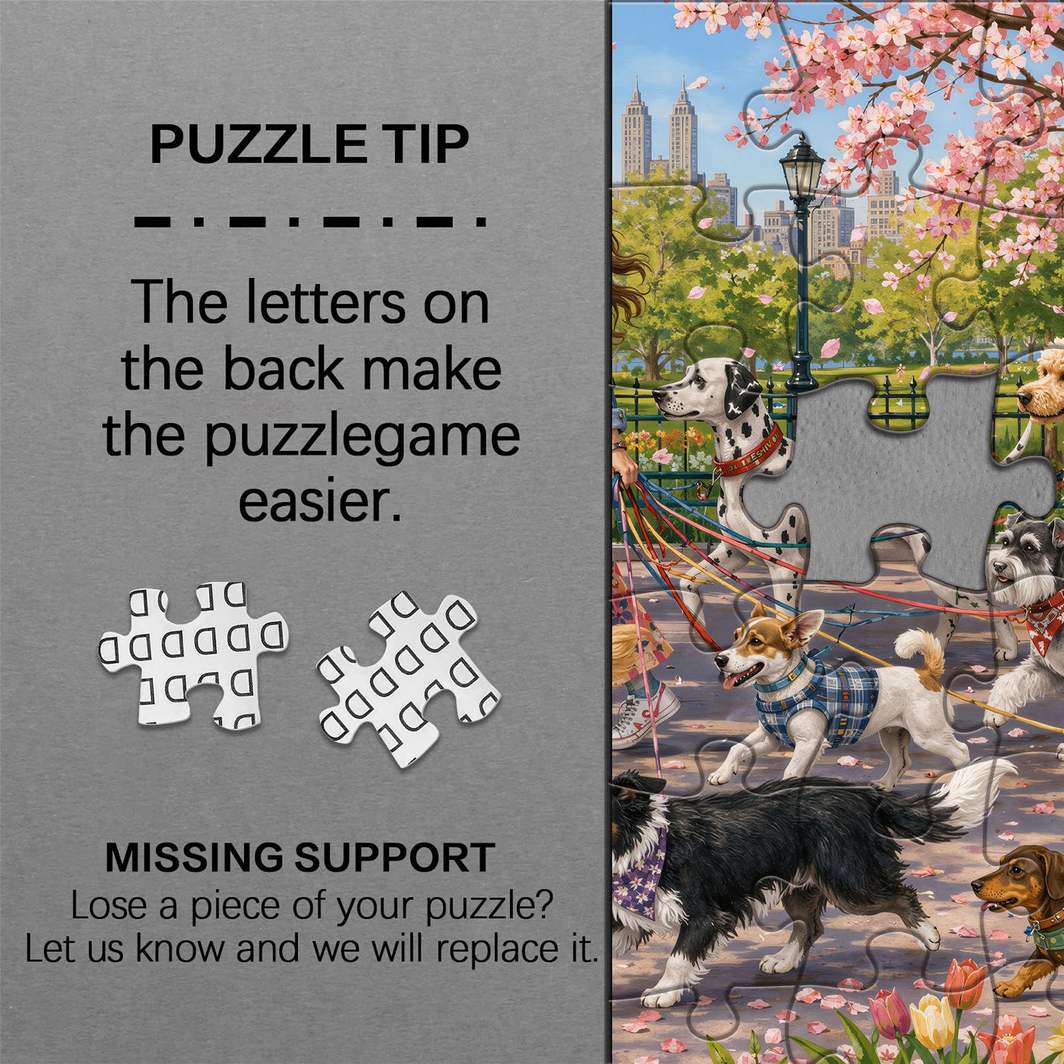 City Floral Pup Stride Jigsaw Puzzle 1000 Pieces