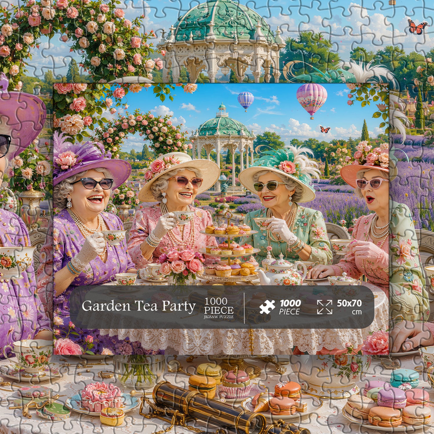 Garten-Teeparty-Puzzle 1000 Teile