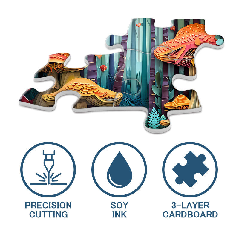 Quadratisches stereoskopisches 3D-Pilz-Puzzle mit 1000 Teilen