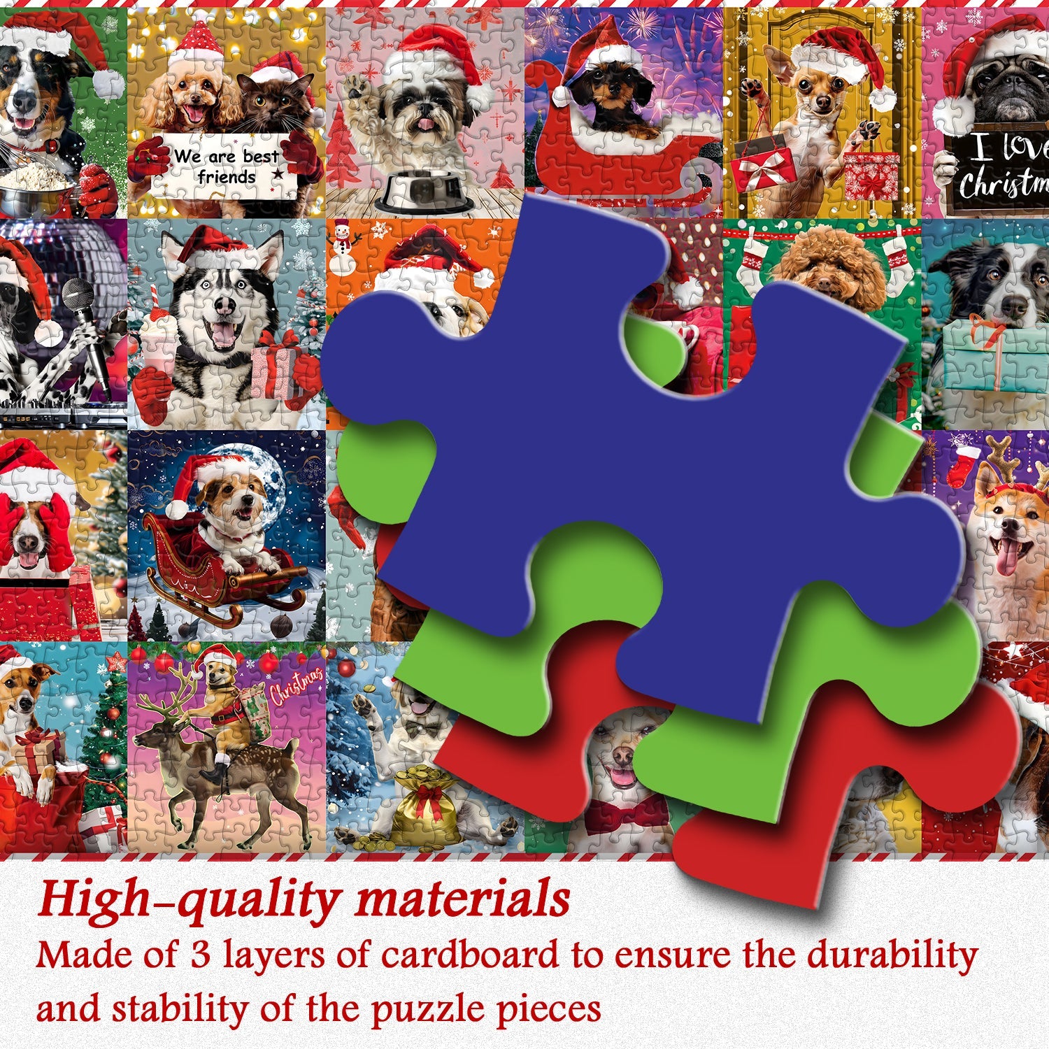 Christmas Dogs Jigsaw Puzzle 1000 Pieces