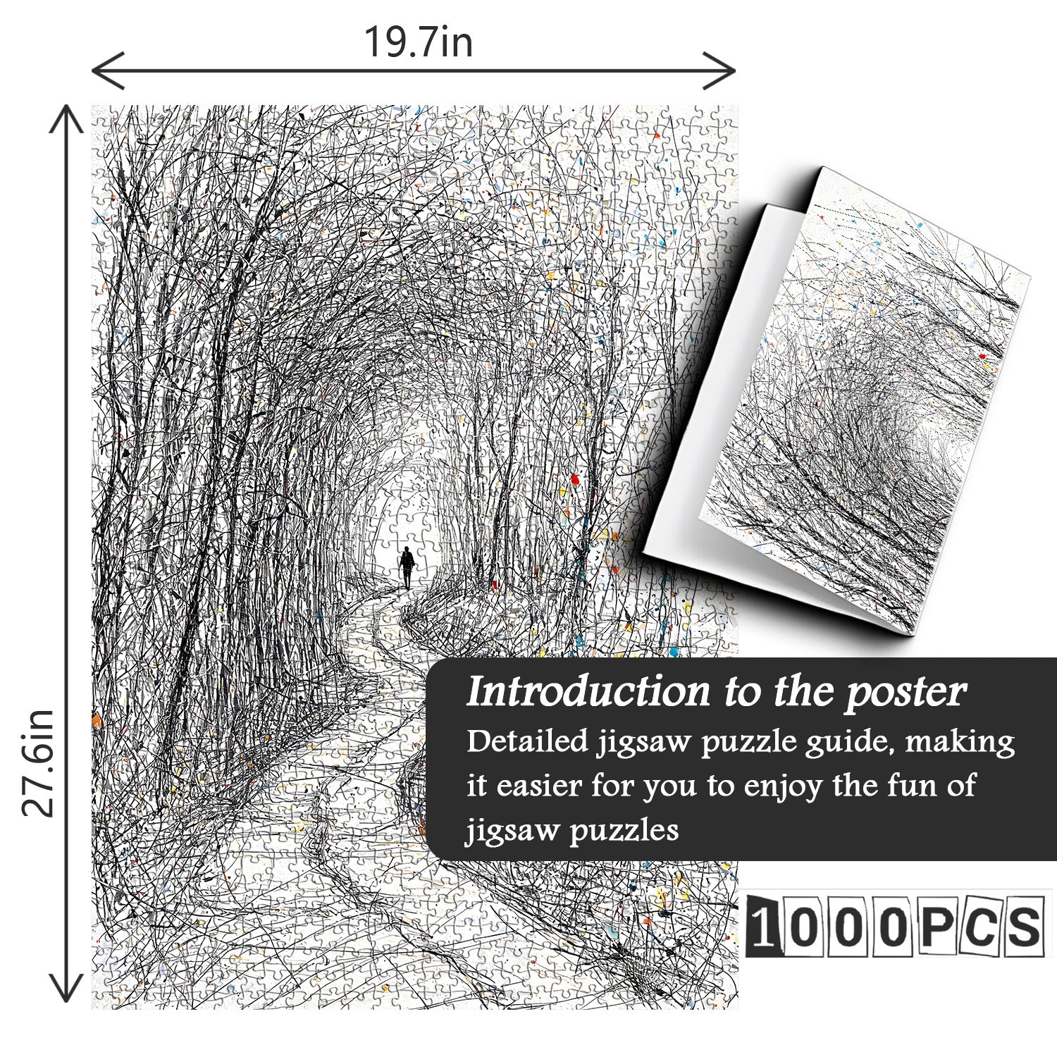Line Art Lone Walker Jigsaw Puzzle 1000 Pieces
