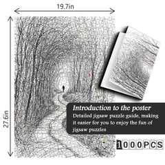 Line Art Lone Walker Jigsaw Puzzle 1000 Pieces