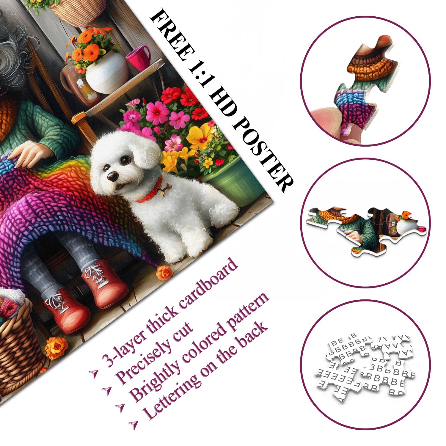 Grandma's Cozy Knit Jigsaw Puzzle 1000 Pieces