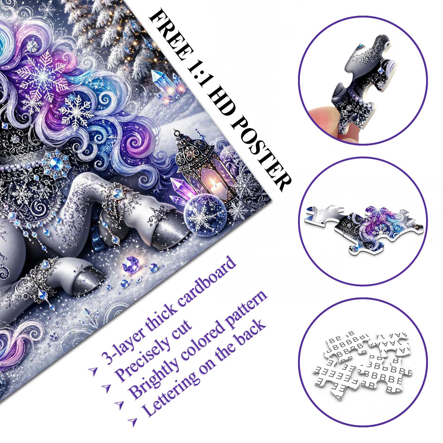 Starry Frost Unicorn Jigsaw Puzzle 1000 Pieces