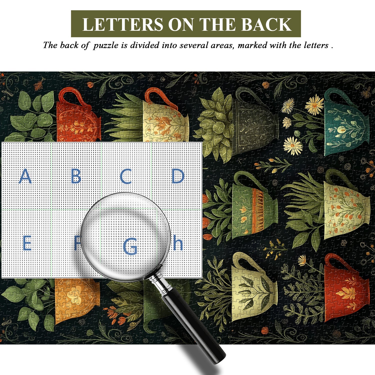 Pflanzenbeladene Tassen-Puzzle 1000 Teile