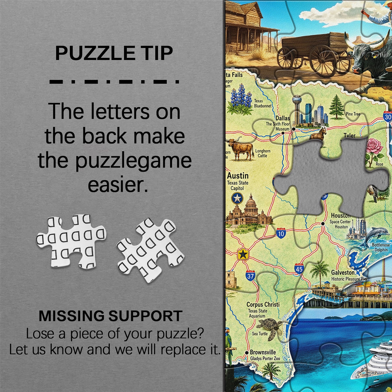Wildwest-Kartenpuzzle 1000 Teile