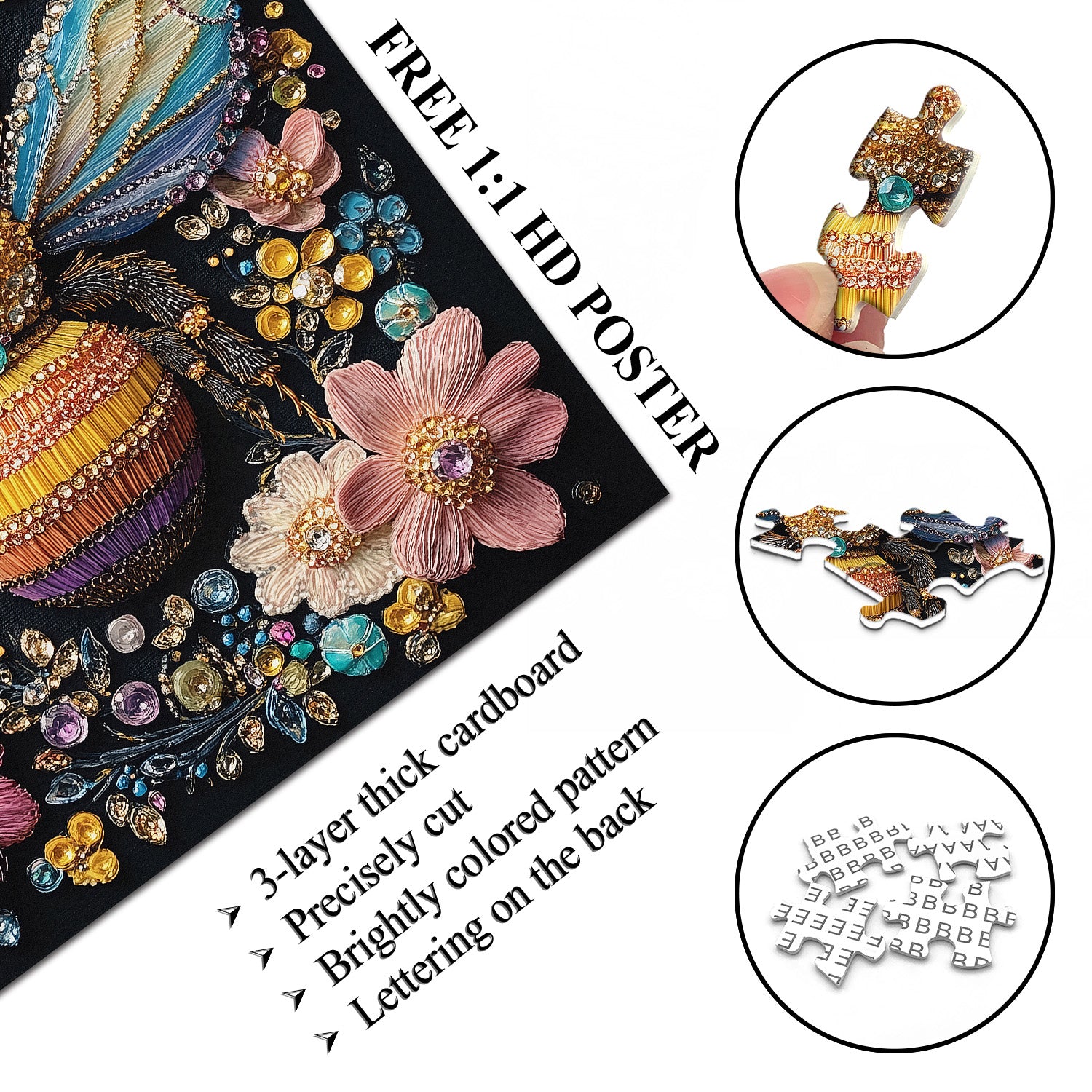 Jeweled Bee Jigsaw Puzzle 1000 Pieces