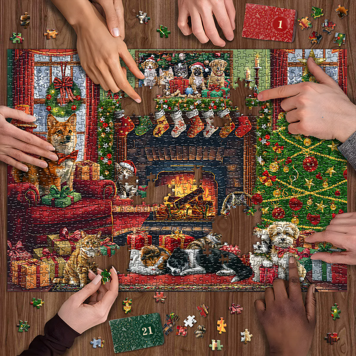 Cozy Christmas Advent Calendar Jigsaw Puzzle 1000 Pieces