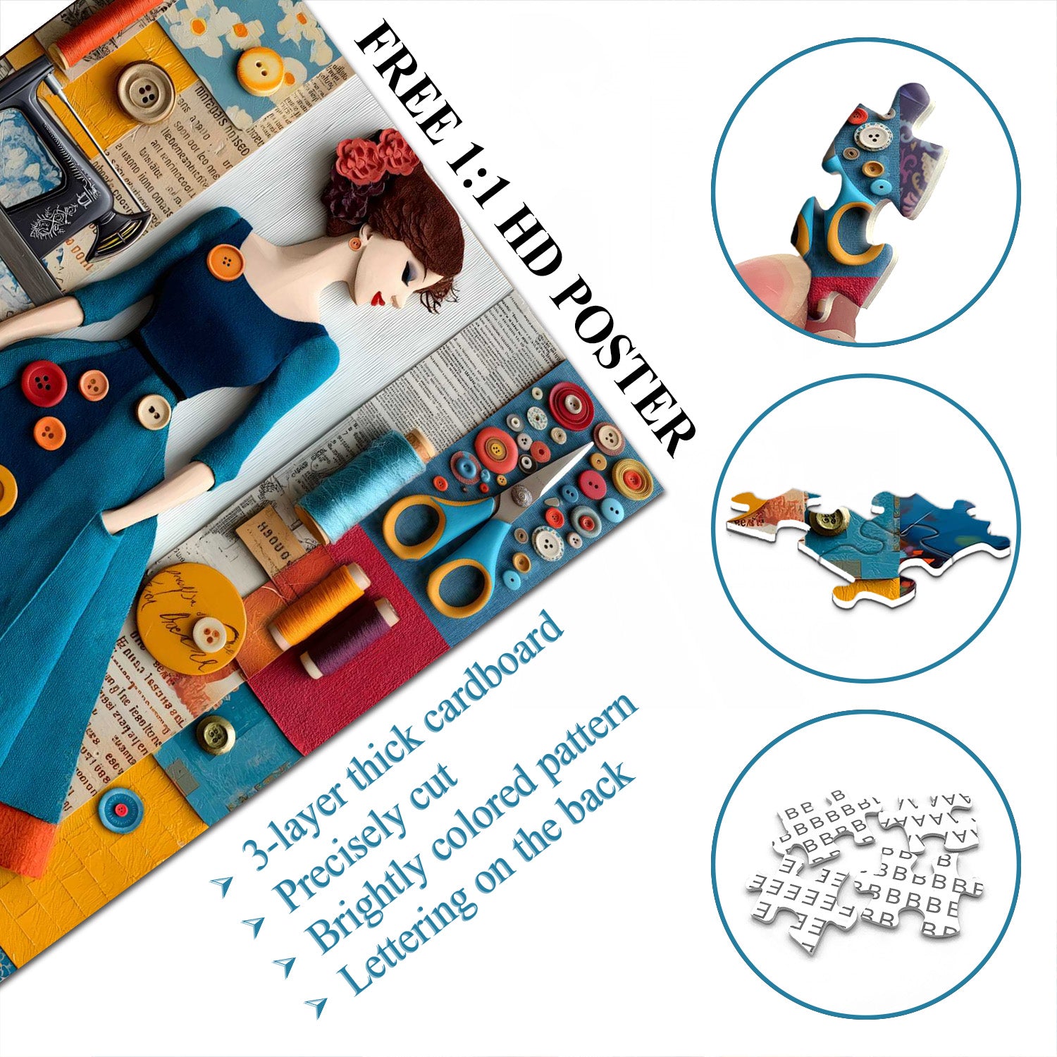 Vintage Sewing Muse Puzzle 1000 Teile