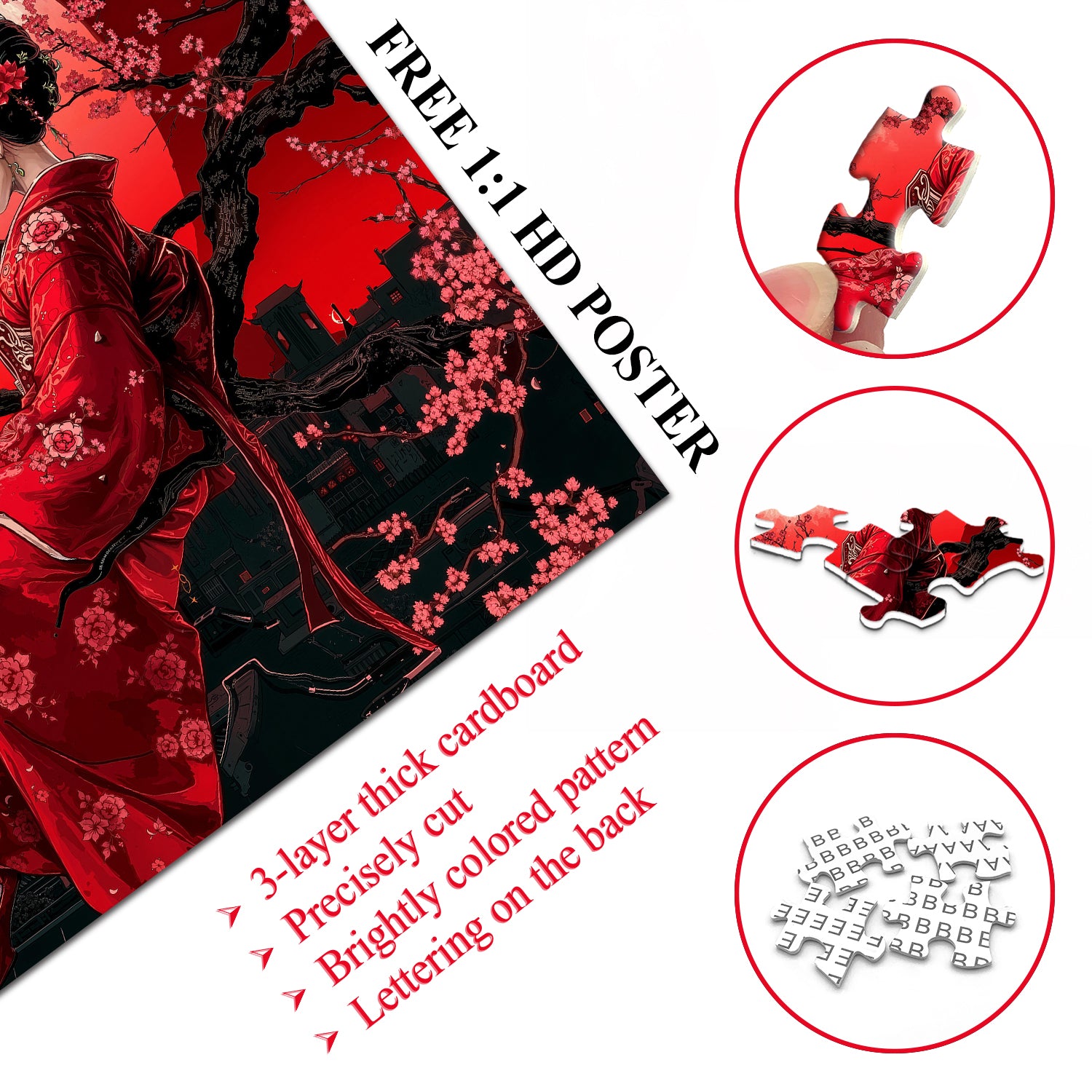 Crimson Geisha Twilight Jigsaw Puzzle 1000 Pieces