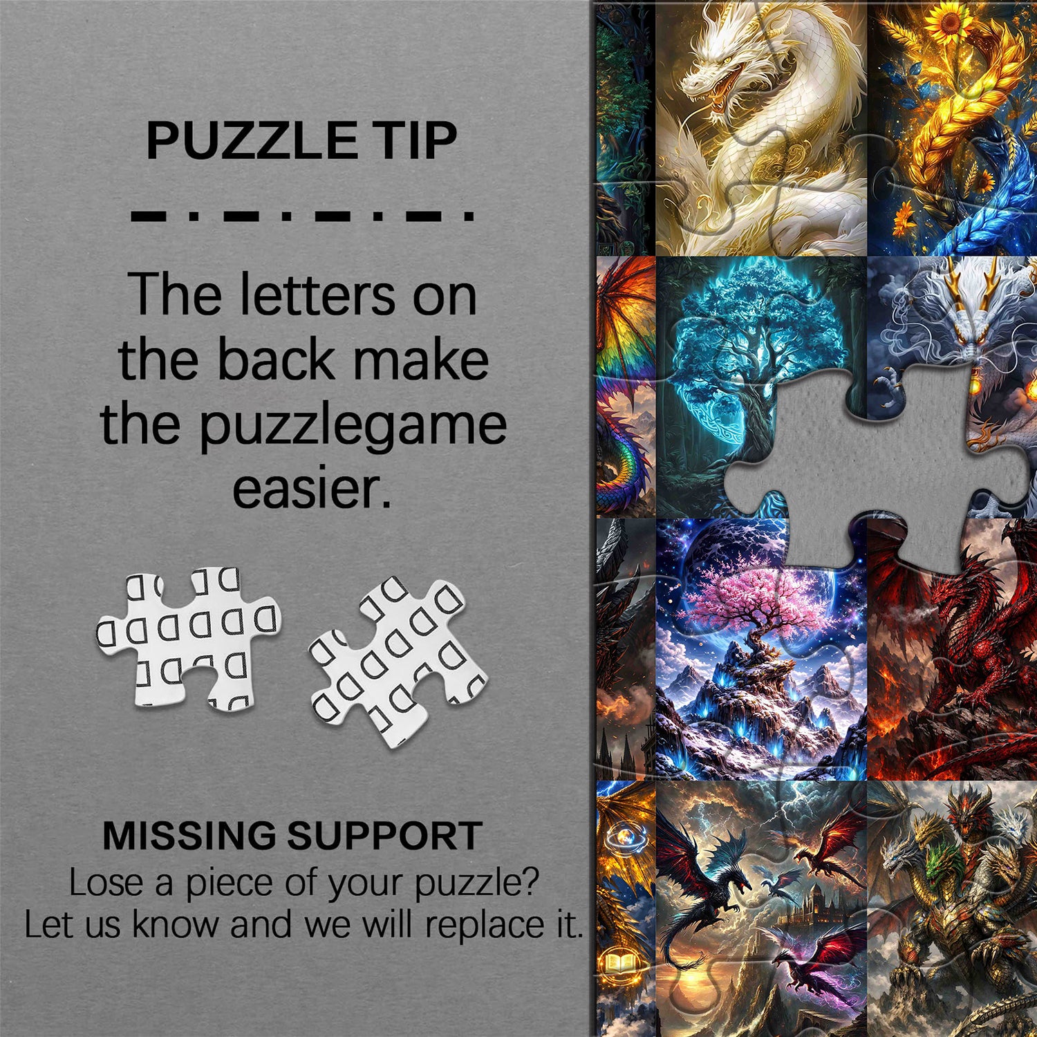 Elemental Dragon Collage Puzzle 1000 Teile