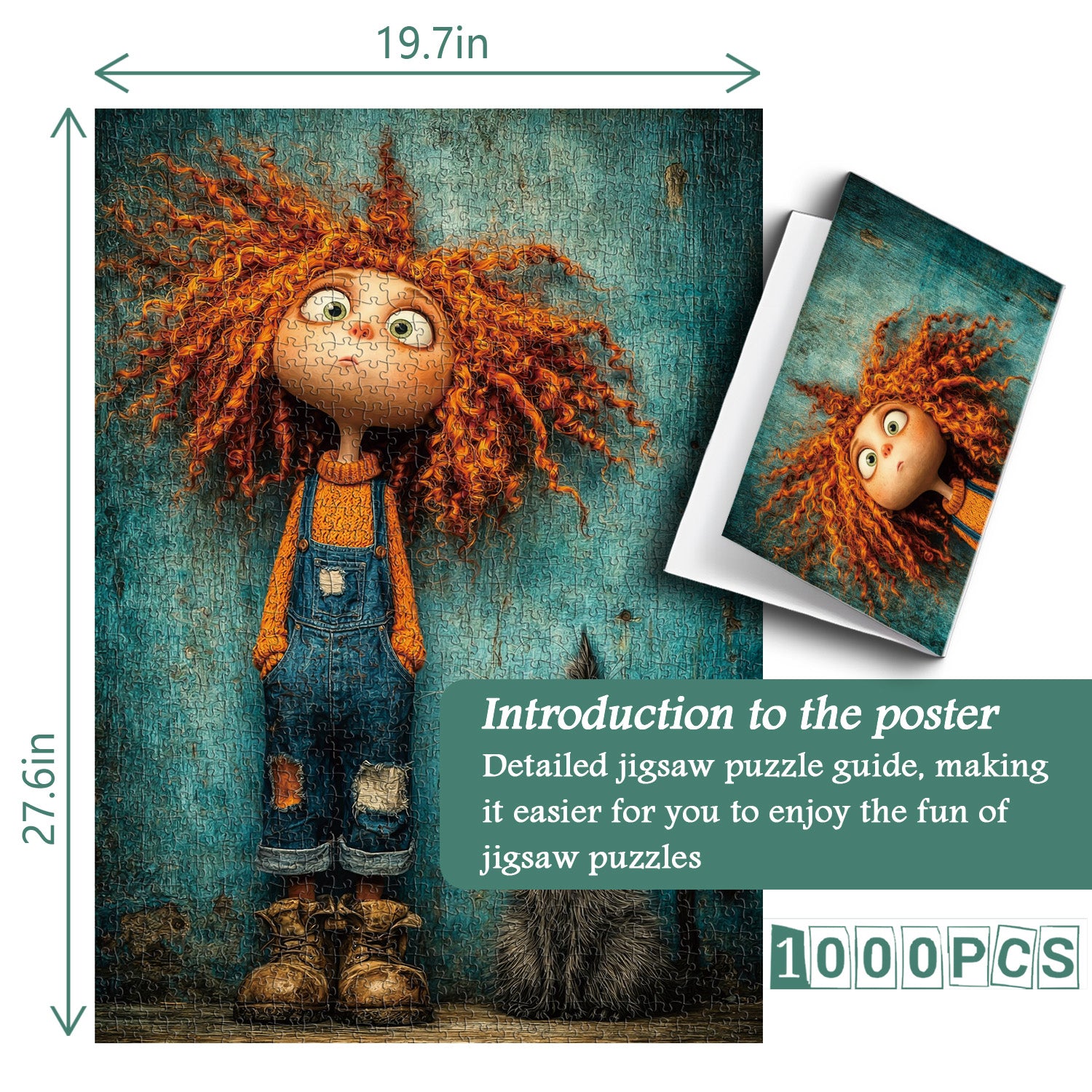 Teal Whimsy Jigsaw Puzzle 1000 Pieces