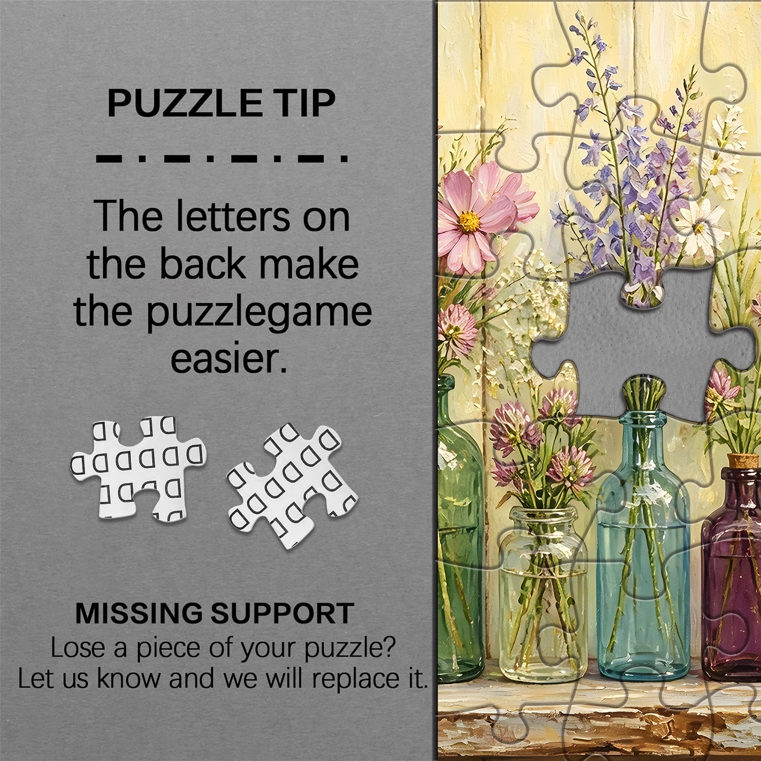Wildflowers in Bottles Jigsaw Puzzle 1000 Pieces