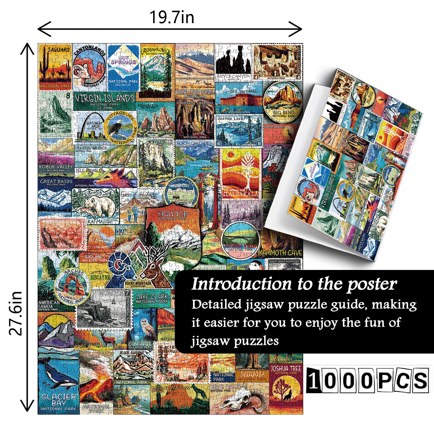 National Park Stamps Jigsaw Puzzle 1000 Pieces