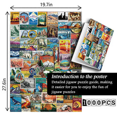 National Park Stamps Jigsaw Puzzle 1000 Pieces