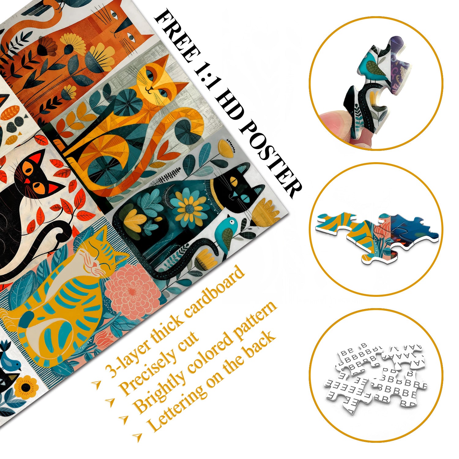 Cat Art Jigsaw Puzzle 1000 Pieces