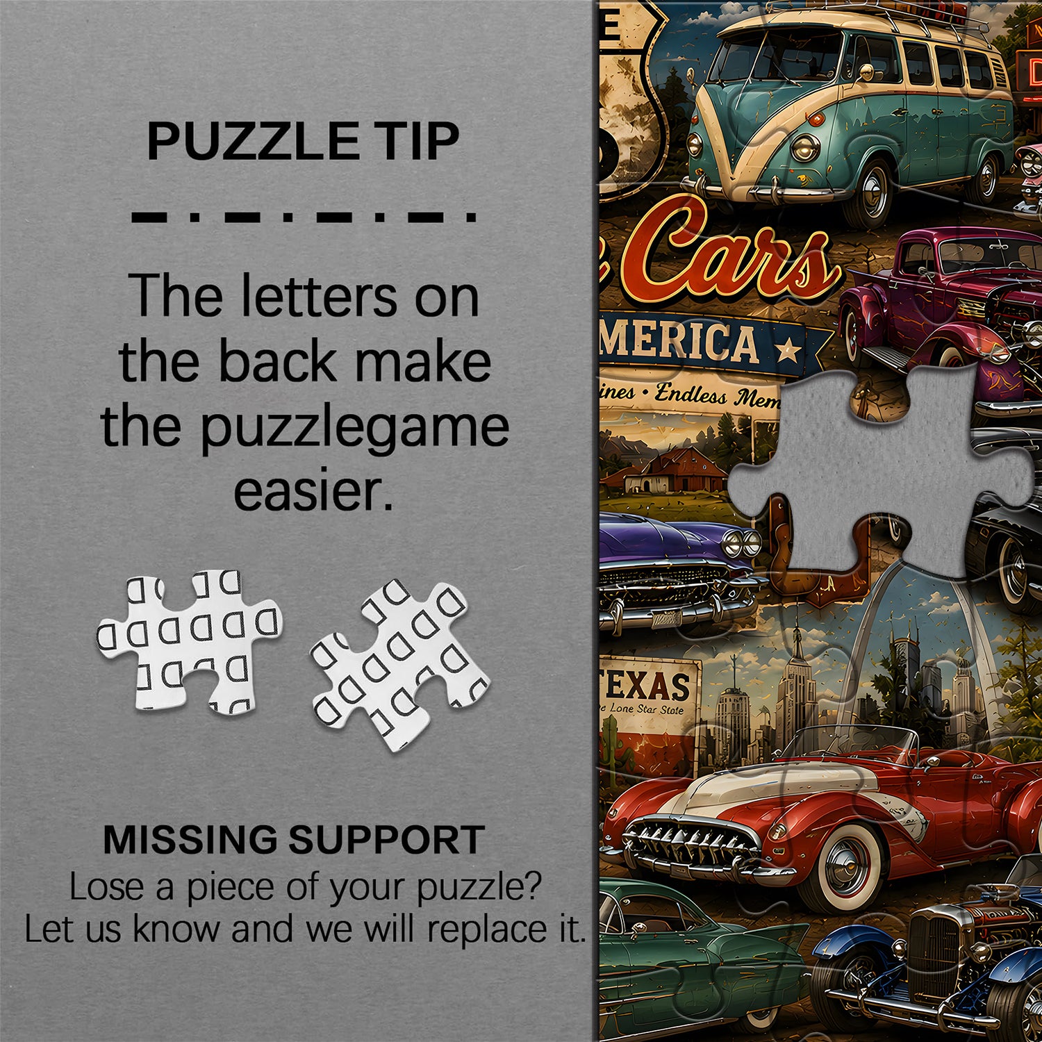 Vintage Classic Cars Jigsaw Puzzle 1000 Pieces