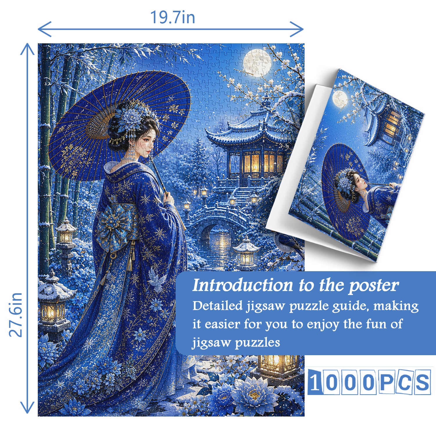 Schnee-Mond-Garten-Puzzle 1000 Teile