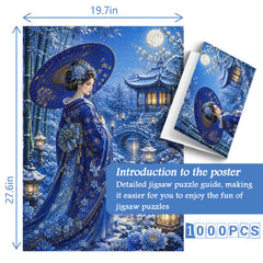 Schnee-Mond-Garten-Puzzle 1000 Teile