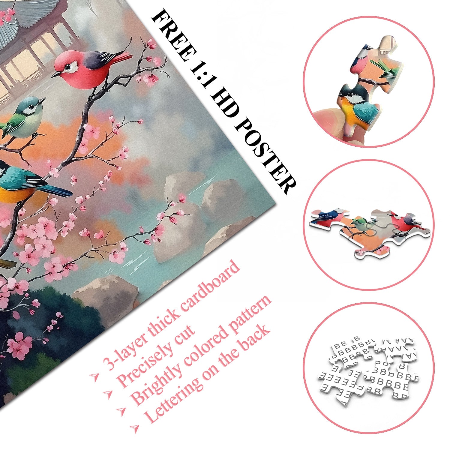 Cherry Blossom Birds Jigsaw Puzzle 1000 Pieces