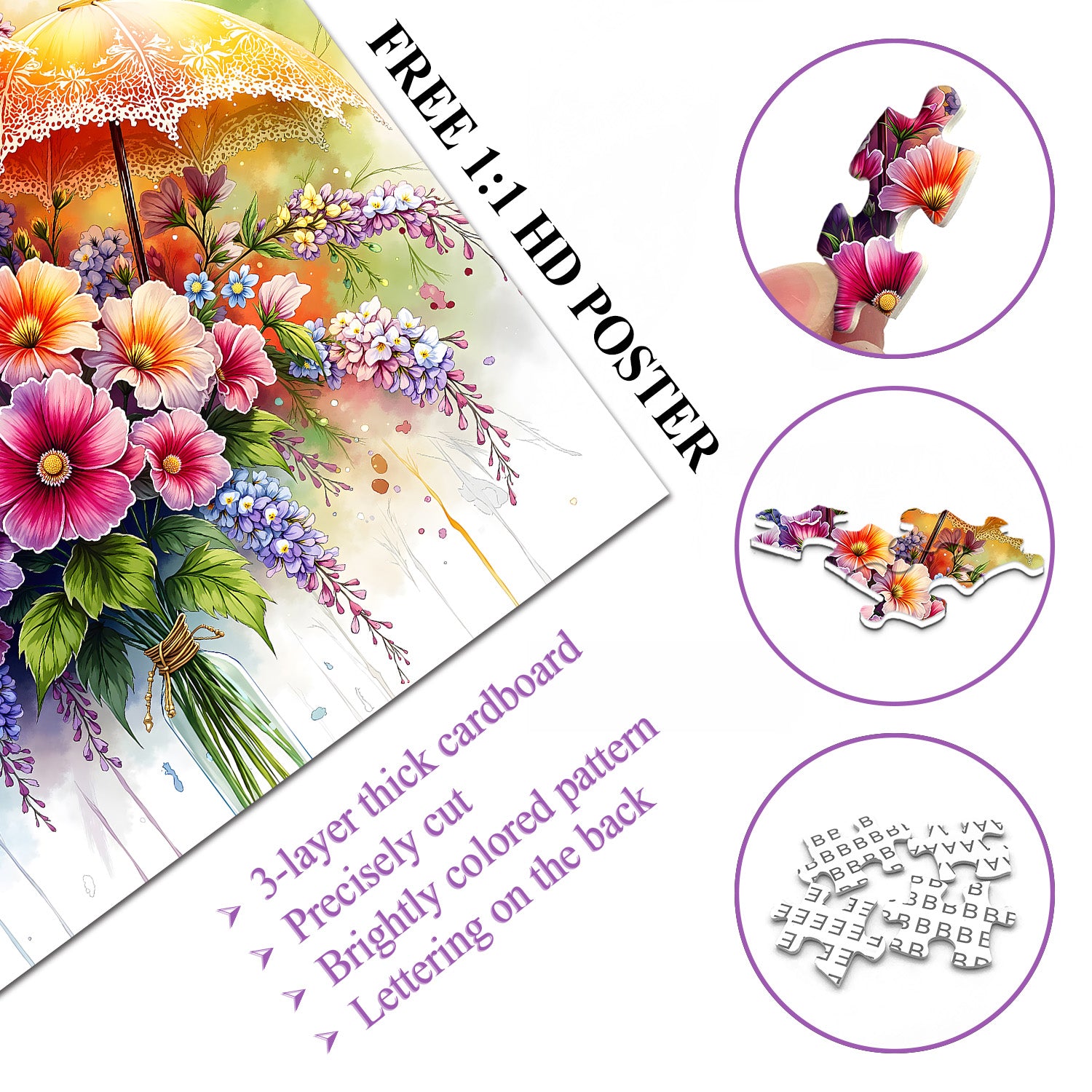 Umbrella Blooms Jigsaw Puzzle 1000 Pieces