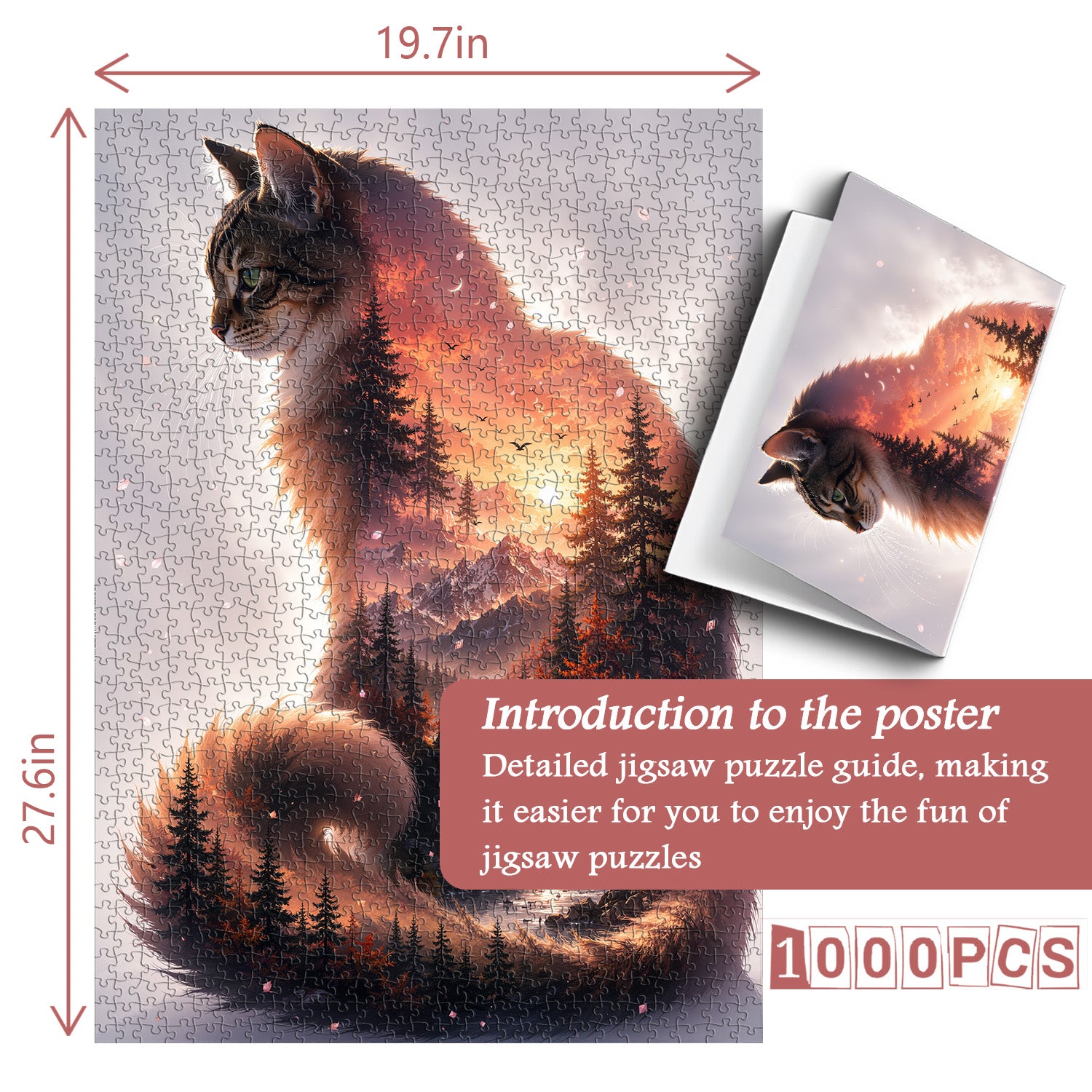 Cat Mountain Scenery Puzzle 1000 Teile