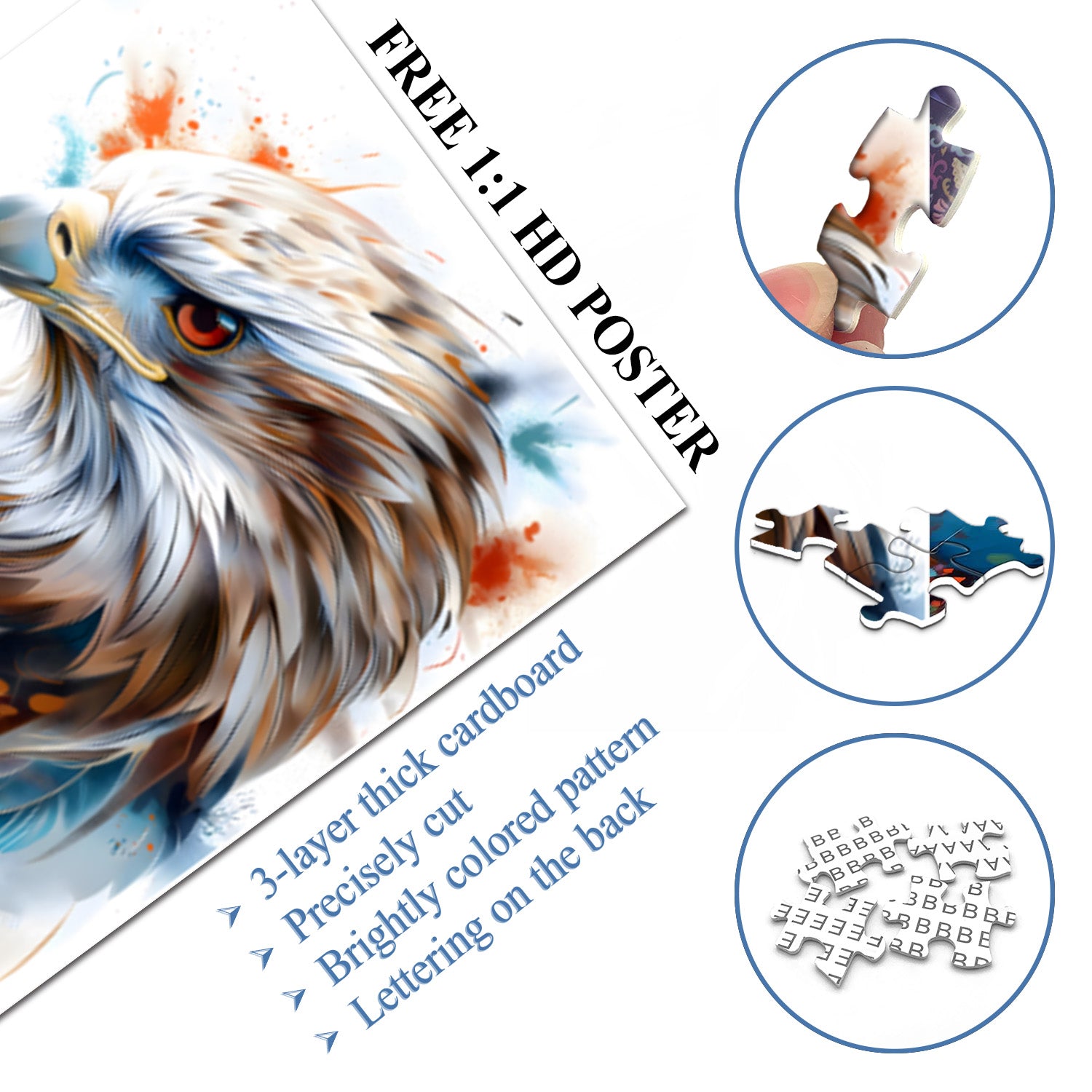 Colorful Wing Divine Eagle Jigsaw Puzzle 1000 Pieces