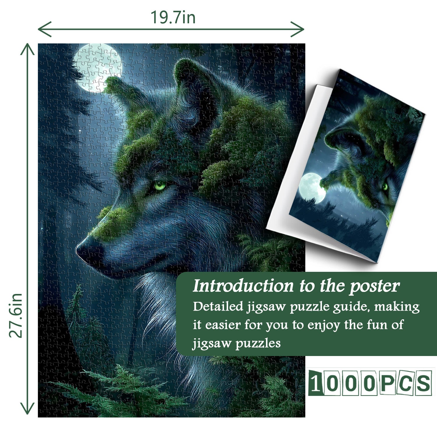 Moon Wolf Grove Jigsaw Puzzle 1000 Pieces
