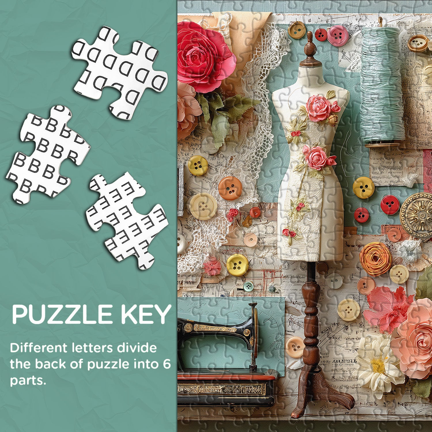 Floral Sewing Atelier Jigsaw Puzzle 1000 Pieces