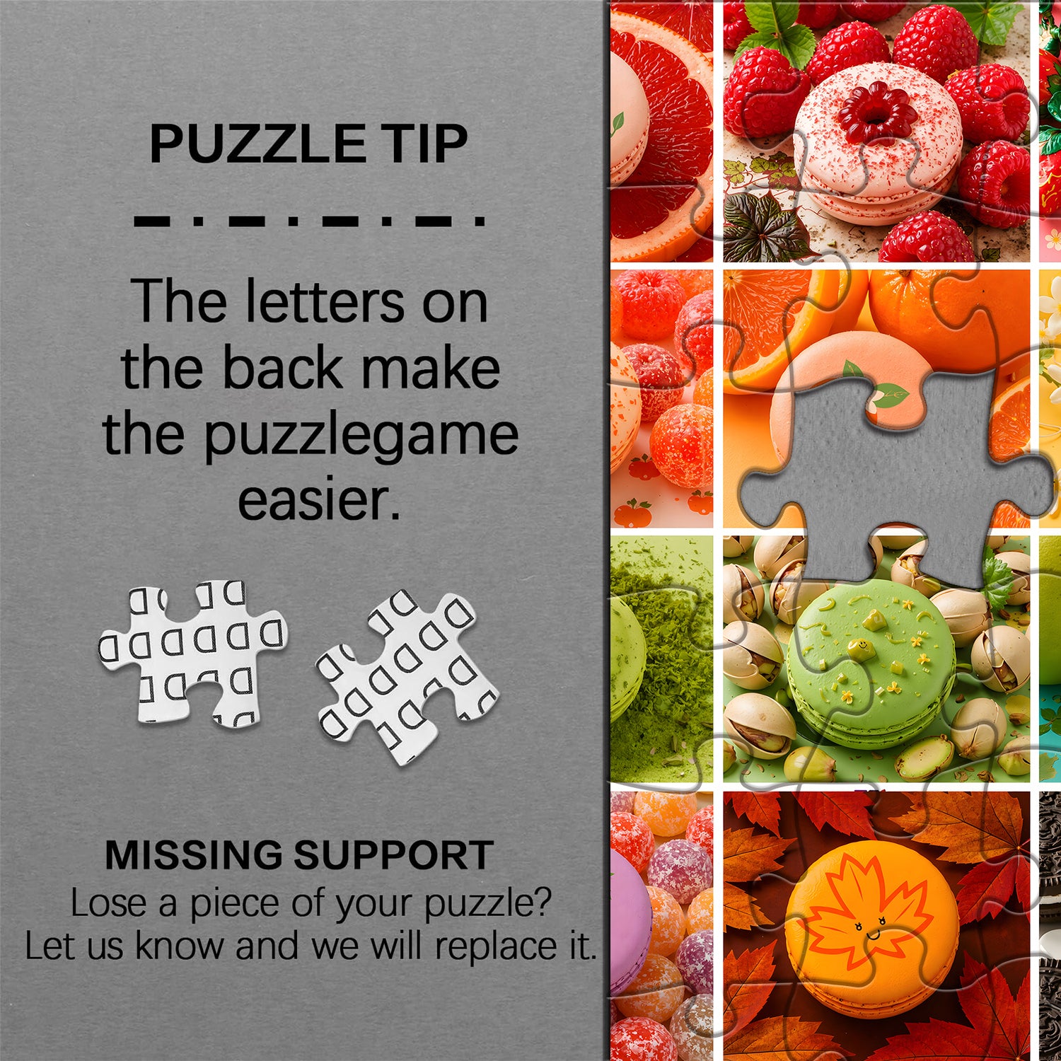 Buntes Macaron-Dessert-Puzzle, 1000 Teile