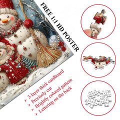 Beaded Snow Family Jigsaw Puzzle 1000 Pieces