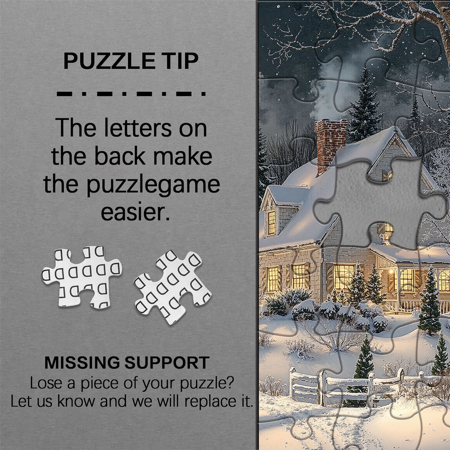 Moonlit Snowy Night Jigsaw Puzzle 1000 Pieces