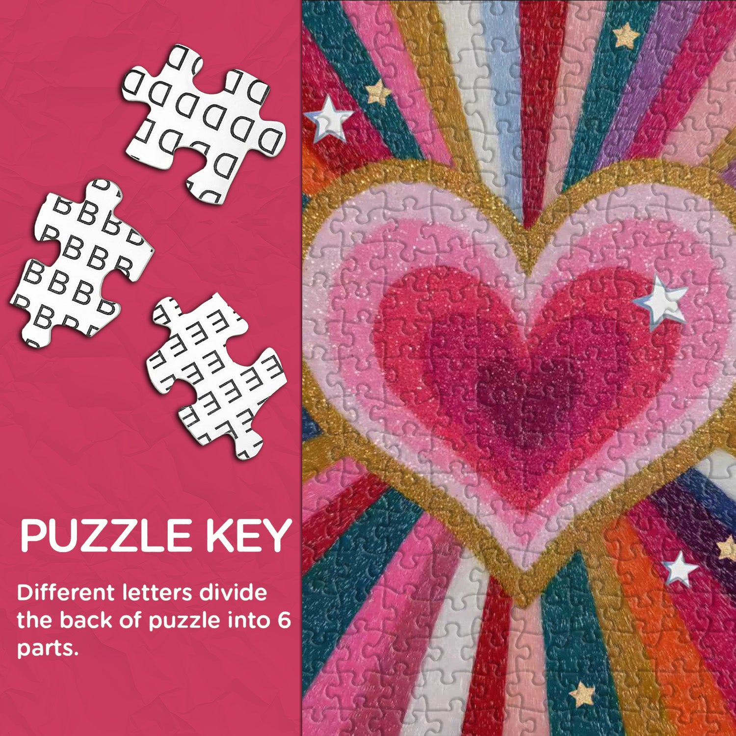 Rainbow Heart Jigsaw Puzzle 1000 Pieces