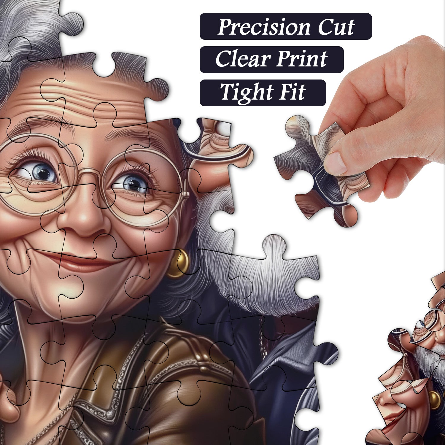 Silbernes Haar umarmt Puzzle 1000 Teile