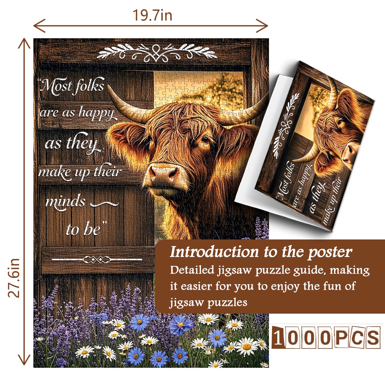 Highland Cow Joy Jigsaw Puzzle 1000 Pieces