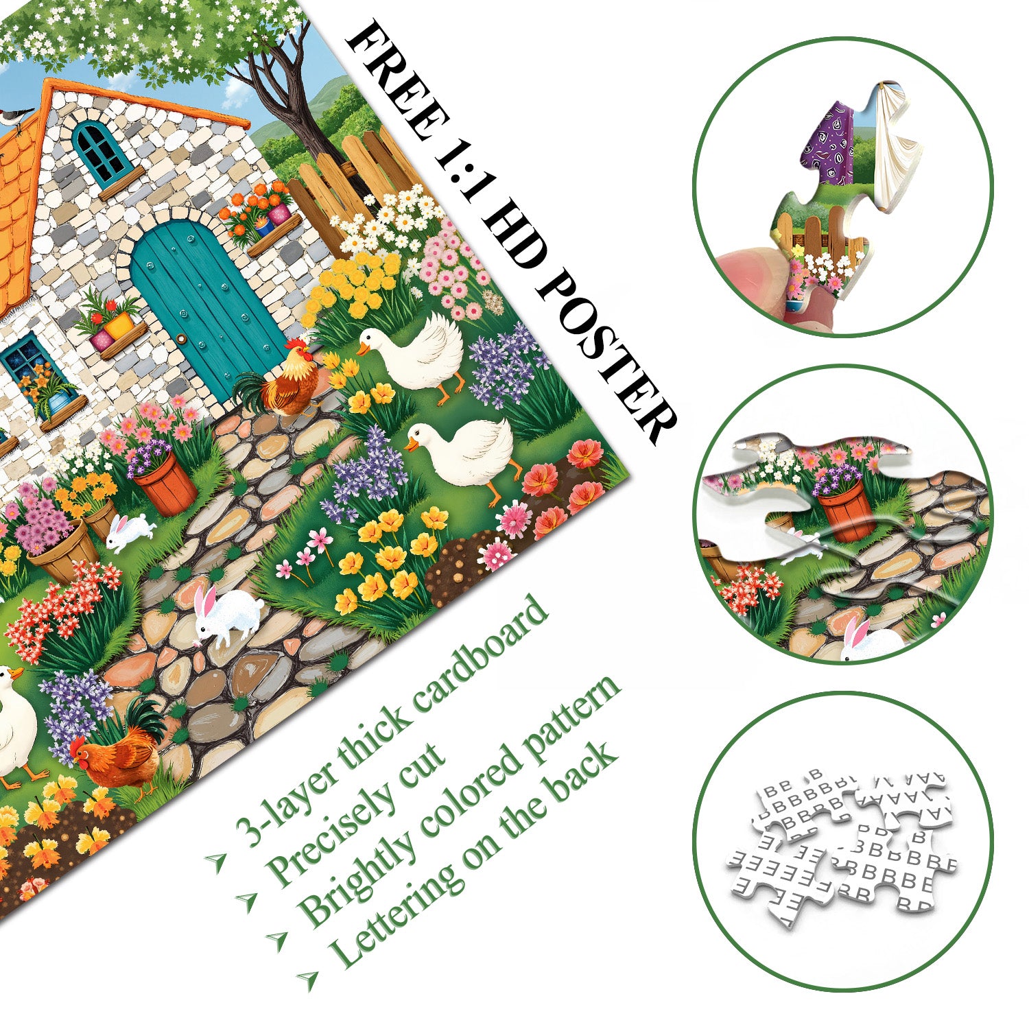 Windmill Pet Courtyard Jigsaw Puzzle 1000 Pieces