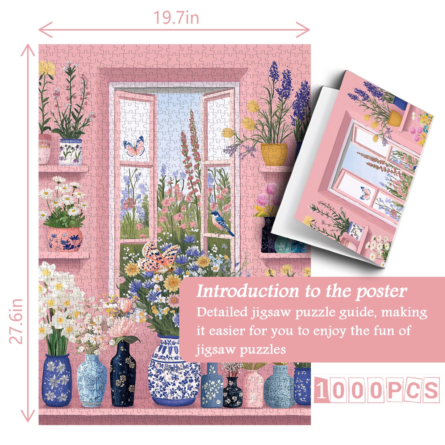 Blumenfenstergarten-Puzzle 1000 Teile