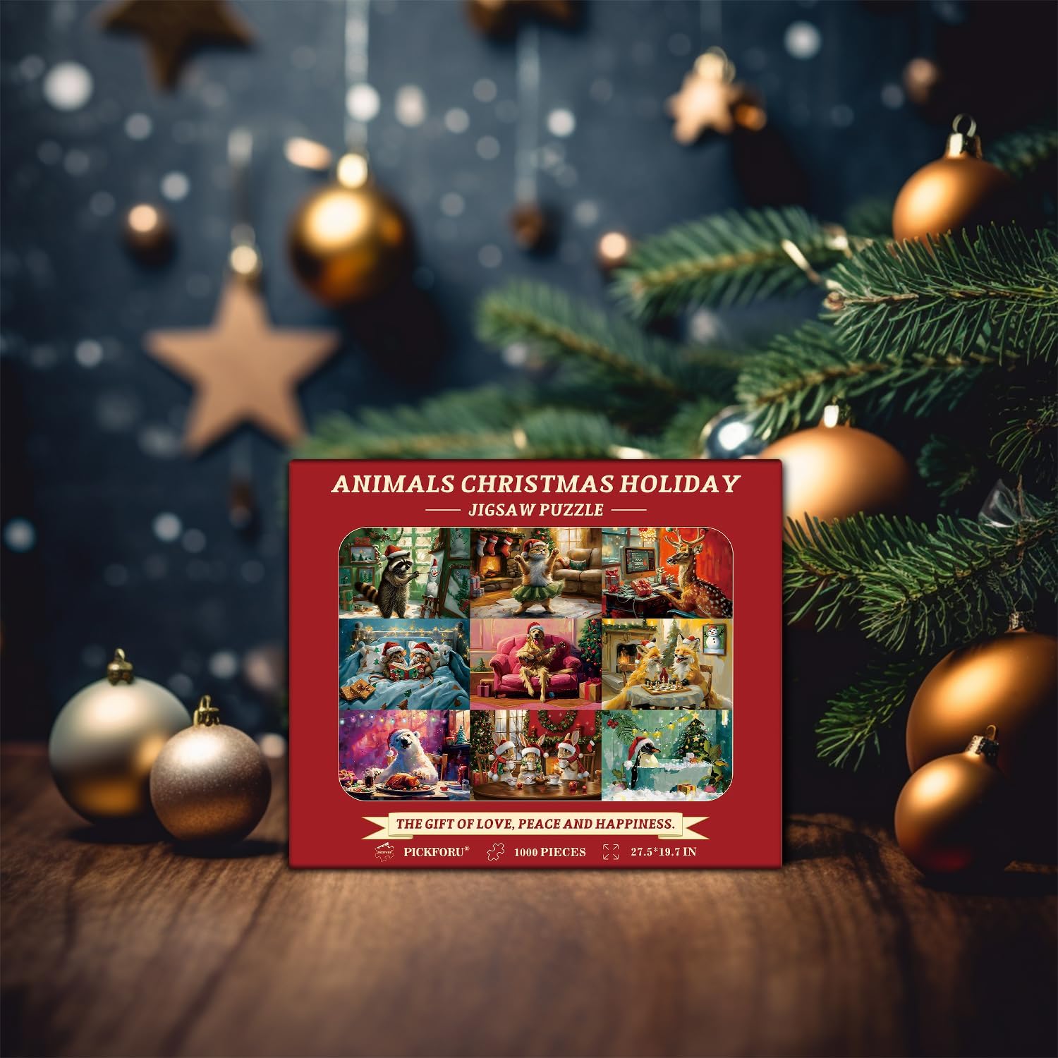 Animal Christmas Holidays Jigsaw Puzzle 1000 Pieces