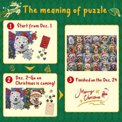 Happy Christmas Dogs Advent Calendar Jigsaw Puzzle 1000 Pieces