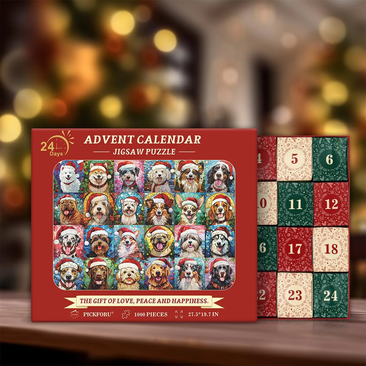 Happy Christmas Dogs Advent Calendar Jigsaw Puzzle 1000 Pieces