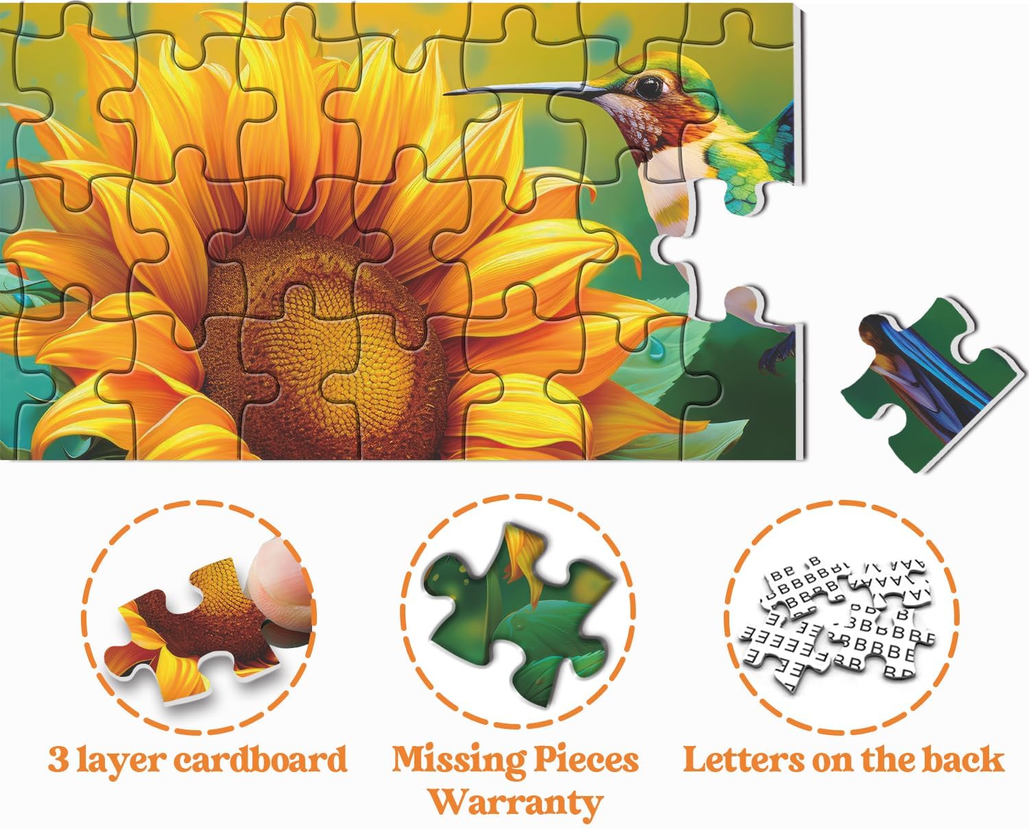 Sunflower Hummingbird Jigsaw Puzzles 1000 Pieces